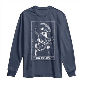 Plague Doctor Tarot Card Long Sleeve Shirt Horror Death Occult Satanic TS11 Navy Print Your Wear