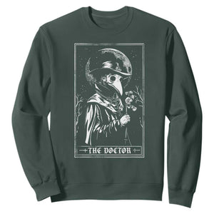 Plague Doctor Tarot Card Sweatshirt Horror Death Occult Satanic TS11 Dark Forest Green Print Your Wear