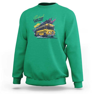 School Field Trip Anyone Sweatshirt School Bus Teacher TS11 Irish Green Print Your Wear