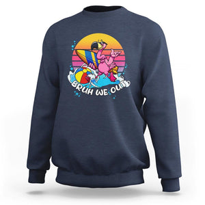 Funny Summer Vacation Sweatshirt Bruh We Out Happy Last Day Of School TS11 Navy Print Your Wear