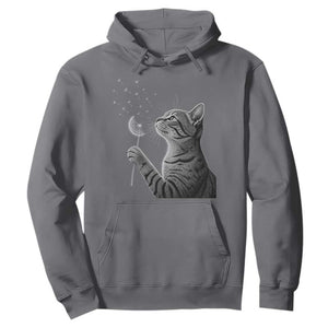 Cat Blowing Dandelion Hoodie Kitten Making A Wish Nature Art TS11 Charcoal Print Your Wear