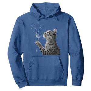 Cat Blowing Dandelion Hoodie Kitten Making A Wish Nature Art TS11 Royal Blue Print Your Wear