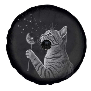 Cat Blowing Dandelion Spare Tire Cover Kitten Making A Wish Nature Art TS11 Print Your Wear