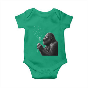 Bigfoot Blowing Dandelion Baby Onesie Funny Sasquatch Making A Wish TS11 Irish Green Print Your Wear