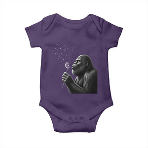 Bigfoot Blowing Dandelion Baby Onesie Funny Sasquatch Making A Wish TS11 Purple Print Your Wear