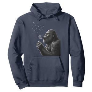 Bigfoot Blowing Dandelion Hoodie Funny Sasquatch Making A Wish TS11 Navy Print Your Wear
