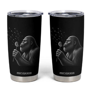 Bigfoot Blowing Dandelion Tumbler Cup Funny Sasquatch Making A Wish TS11 Black Print Your Wear