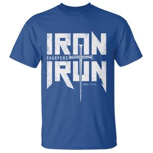 Iron Sharpens Iron T Shirt Christian Bible Scripture Gym Workout TS11 Royal Blue Print Your Wear