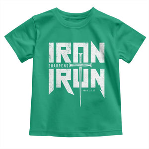 Iron Sharpens Iron Toddler T Shirt Christian Bible Scripture Gym Workout TS11 Irish Green Print Your Wear