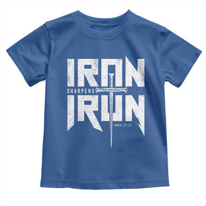 Iron Sharpens Iron Toddler T Shirt Christian Bible Scripture Gym Workout TS11 Royal Blue Print Your Wear