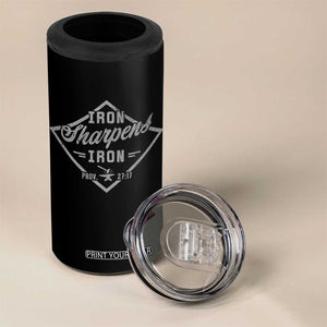 Iron Sharpens Iron 4 in 1 Can Cooler Tumbler Christian Faith Scripture Nail Jesus Cross TS11 Print Your Wear