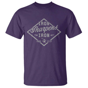 Iron Sharpens Iron T Shirt Christian Faith Scripture Nail Jesus Cross TS11 Purple Print Your Wear