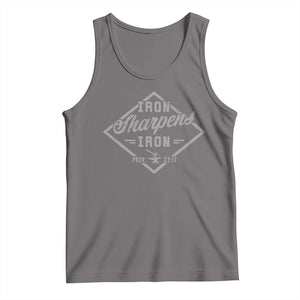 Iron Sharpens Iron Tank Top Christian Faith Scripture Nail Jesus Cross TS11 Deep Heather Print Your Wear