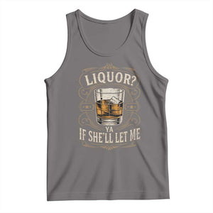 Liquor Ya If She'll Let Me Tank Top Funny Unhinged Adult Humor Cockatil Lover TS11 Deep Heather Print Your Wear
