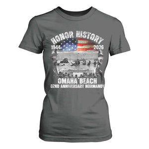 Omaha Beach D Day T Shirt For Women 82nd Anniversary Honor History Normandy WWII TS11 Dark Heather Print Your Wear