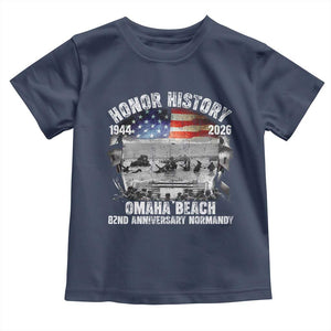 Omaha Beach D Day Toddler T Shirt 82nd Anniversary Honor History Normandy WWII TS11 Navy Print Your Wear
