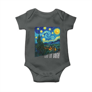 Let It Gogh Funny Vincent Van Gogh Baby Onesie Starry Night Design Art Lover TS11 Dark Heather Print Your Wear