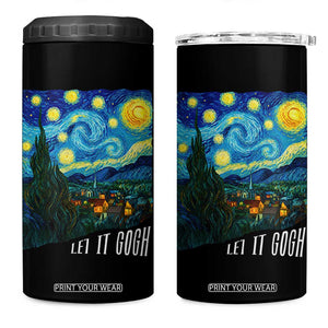 Let It Gogh Funny Vincent Van Gogh 4 in 1 Can Cooler Tumbler Starry Night Design Art Lover TS11 One Size: 16 oz Black Print Your Wear