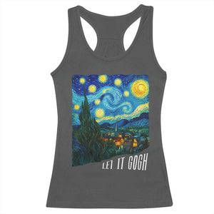 Let It Gogh Funny Vincent Van Gogh Racerback Tank Top Starry Night Design Art Lover TS11 Dark Heather Print Your Wear