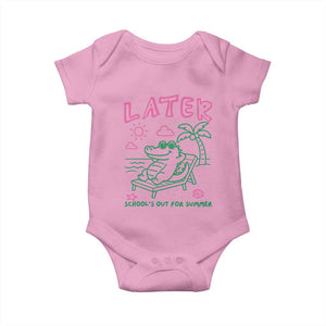 Later Gator School's Out for Summer Baby Onesie Funny Last Day of School TS11 Light Pink Print Your Wear
