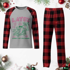 Later Gator School's Out for Summer Plaid Pajama Set Funny Last Day of School TS11 Buffalo Plaid Print Your Wear