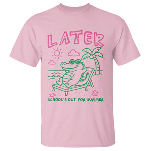 Later Gator School's Out for Summer T Shirt Funny Last Day of School TS11 Light Pink Print Your Wear