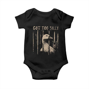 Got Too Silly Baby Onesie Funny Goose Jailbird Prison TS11 Black Print Your Wear