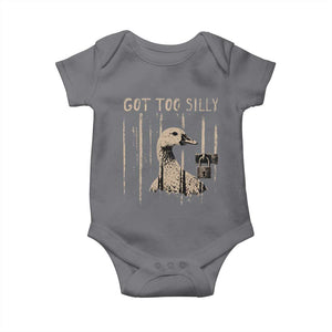 Got Too Silly Baby Onesie Funny Goose Jailbird Prison TS11 Charcoal Print Your Wear