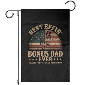 Best Effin Bonus Dad Ever Garden Flag Step Dad American Flag Father's Day Gifts TS11 Black Print Your Wear