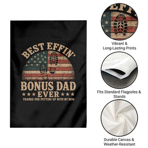 Best Effin Bonus Dad Ever Garden Flag Step Dad American Flag Father's Day Gifts TS11 Print Your Wear