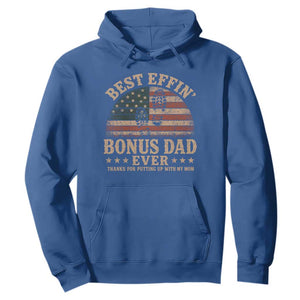 Best Effin Bonus Dad Ever Hoodie Step Dad American Flag Father's Day Gifts TS11 Royal Blue Print Your Wear