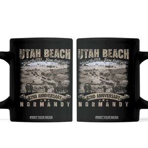 Utah Beach D Day Coffee Mug 82nd Anniversary Honor History Normandy WWII TS11 Black Print Your Wear