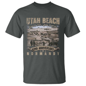 Utah Beach D Day T Shirt 82nd Anniversary Honor History Normandy WWII TS11 Dark Heather Print Your Wear