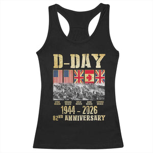 D Day 82nd Anniversary Honor History Normandy WWII Racerback Tank Top TS11 Black Print Your Wear