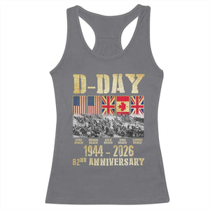 D Day 82nd Anniversary Honor History Normandy WWII Racerback Tank Top TS11 Charcoal Print Your Wear