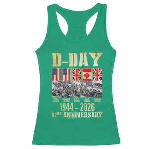 D Day 82nd Anniversary Honor History Normandy WWII Racerback Tank Top TS11 Irish Green Print Your Wear