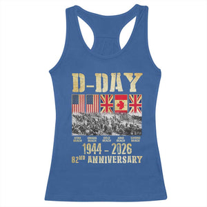 D Day 82nd Anniversary Honor History Normandy WWII Racerback Tank Top TS11 Royal Blue Print Your Wear