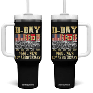 D Day 82nd Anniversary Honor History Normandy WWII Tumbler With Handle TS11 One Size: 40 oz Black Print Your Wear