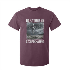 Funny I Would Rather Be Storm Chasing T Shirt For Kid Storm Tornado Lover TS11 Maroon Print Your Wear
