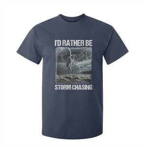 Funny I Would Rather Be Storm Chasing T Shirt For Kid Storm Tornado Lover TS11 Navy Print Your Wear