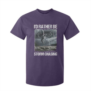 Funny I Would Rather Be Storm Chasing T Shirt For Kid Storm Tornado Lover TS11 Purple Print Your Wear