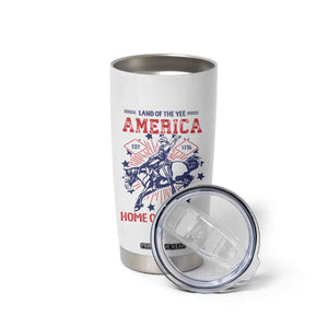 Funny 4th of July Western Cowboy Tumbler Cup America Land Of The Yee Home Of The Haw TS11 Print Your Wear