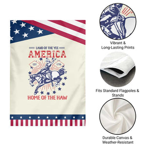 Funny 4th of July Western Cowboy Garden Flag America Land Of The Yee Home Of The Haw TS11 Print Your Wear