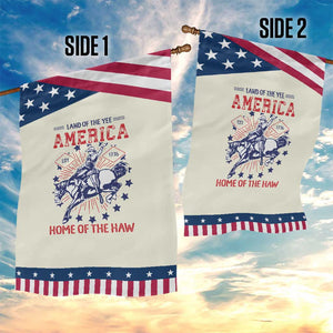 Funny 4th of July Western Cowboy Garden Flag America Land Of The Yee Home Of The Haw TS11 Print Your Wear