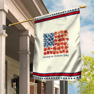 Funny 4th Of July Pregnancy Announcement Garden Flag Growing An American Baby USA Flag Flowers TS11 Modern Beige Red Print Your Wear