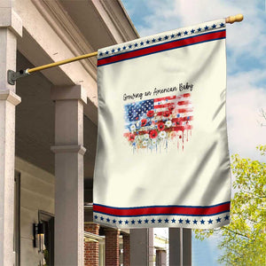 Funny 4th Of July Pregnancy Announcement Garden Flag Growing An American Baby USA Flag TS11 Modern Beige Red Print Your Wear
