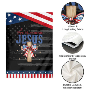 Funny America Needs Jesus Garden Flag 4th Of July Patriotic Christian Coquette Bow TS11 Print Your Wear