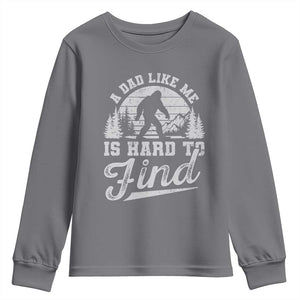 Funny A Dad Like Me Is Hard To Find Youth Sweatshirt Bigfoot Dad Fathers Day TS11 Charcoal Print Your Wear