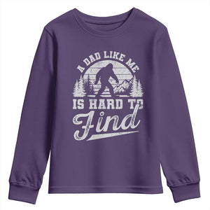 Funny A Dad Like Me Is Hard To Find Youth Sweatshirt Bigfoot Dad Fathers Day TS11 Purple Print Your Wear