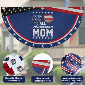 Funny All American Mom 4th Of July Patriotic Fan Flag Family Matching Sunglasses